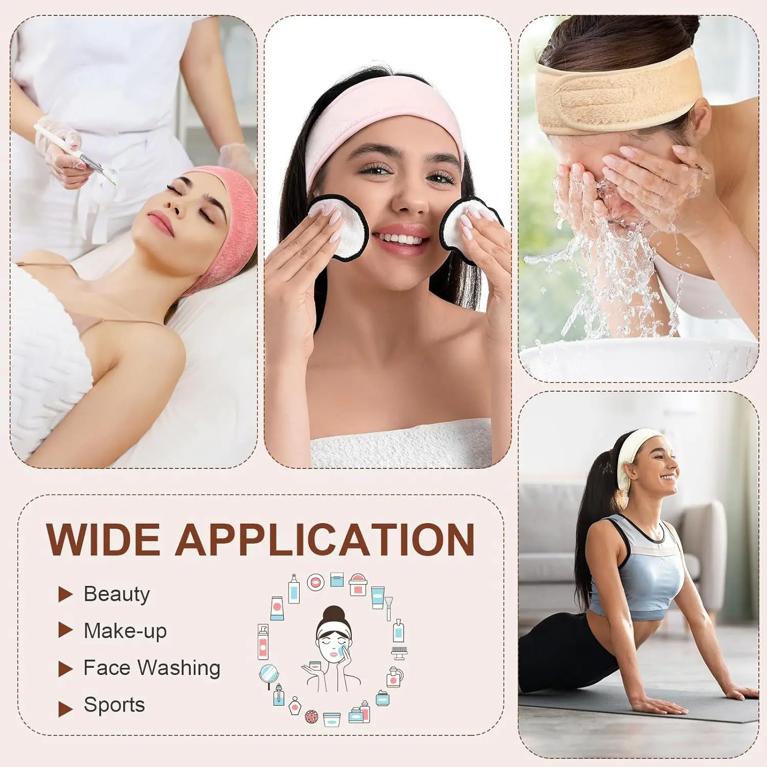 Wimpern verlängerung Spa Gesicht Stirnband Wickel kopf Frottee Stirnband Make-up Stretch Handtuch mit Magic Tape Make-up Zubehör