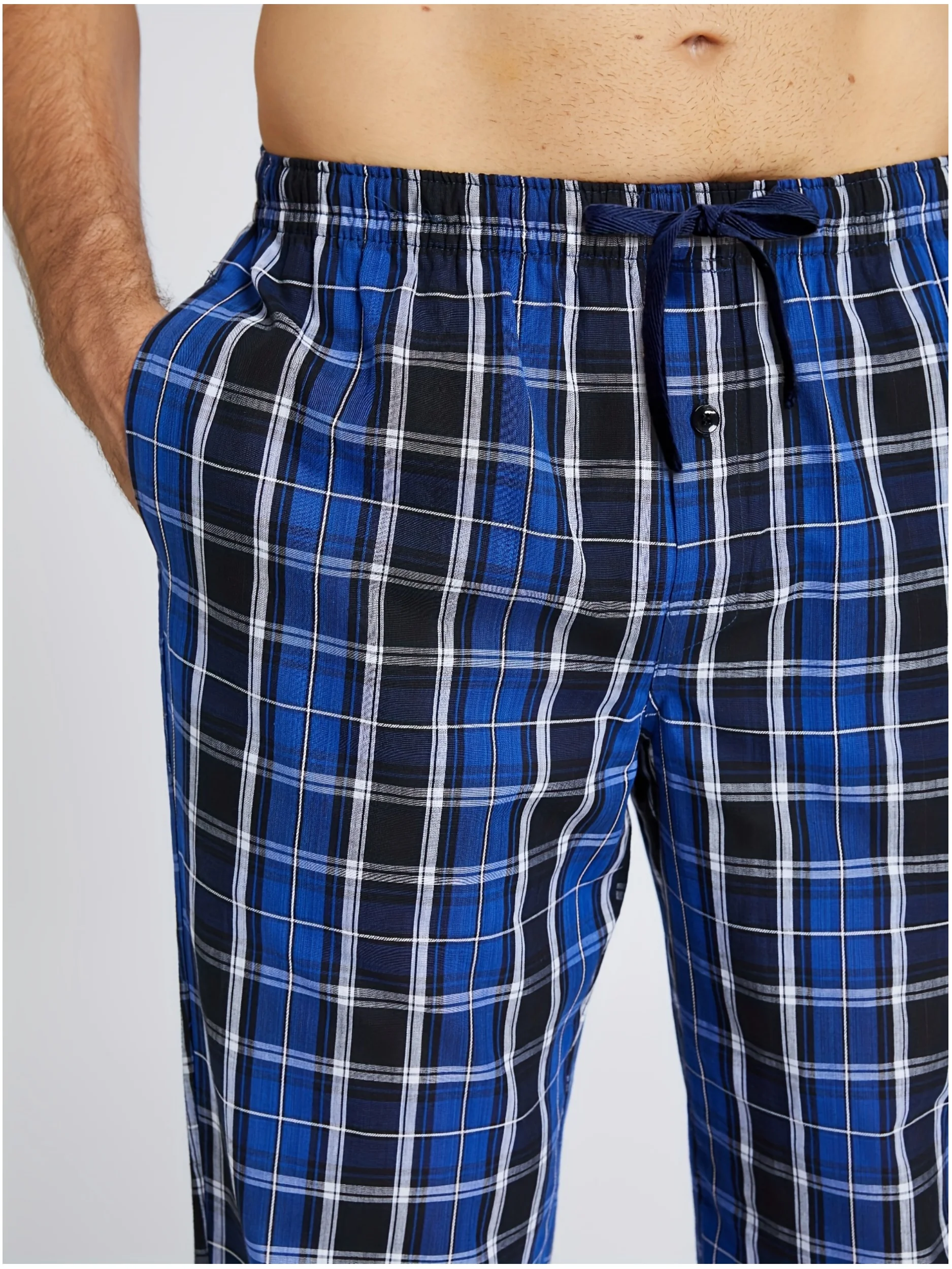 3pcs Plus Size Men's Pajamas Pants Casual Loose with Drawstring Pajama Bottoms All Seasons Sleepwear