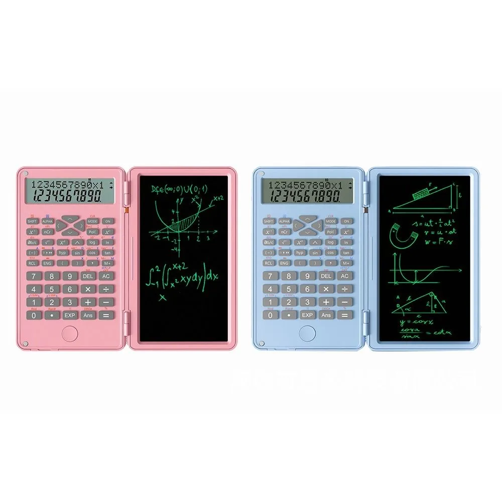 Calculadoras científicas dobráveis, Writing Pad Função, LCD Notepad, 12 dígitos, matemática, matemática