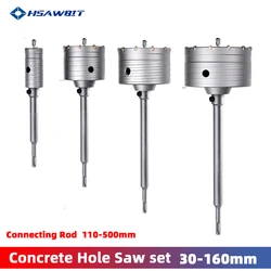 SDS Plus 110-500MM Wall Hole Saw Drill Bit Cutter Tools With Round Shaft Masonry Hole Cutter For Brick Concrete Cement Wall