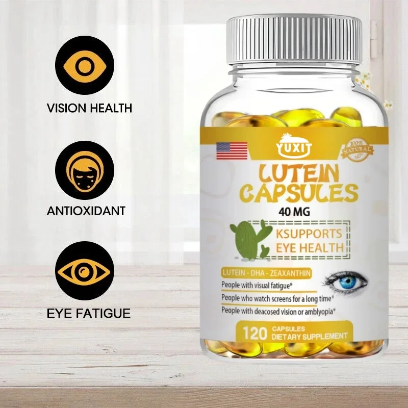 YUXIT Lutein 40mg 120 Capsules Relieve Visual Strain Boost Eye Immune System NonGMO