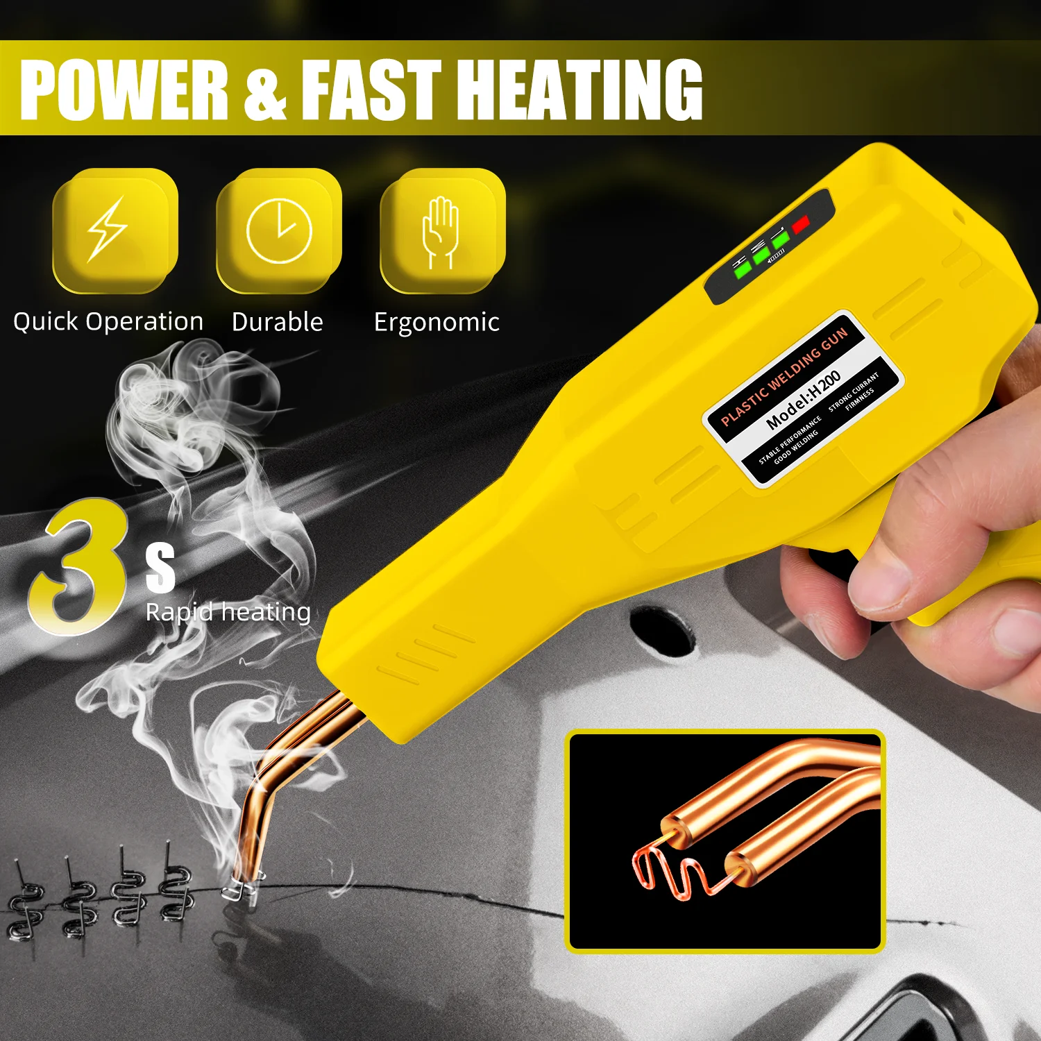 200w wireless car bumper repair plastica crack repair saldatura artefatto saldatura nail planting hot melt plastic welding machine