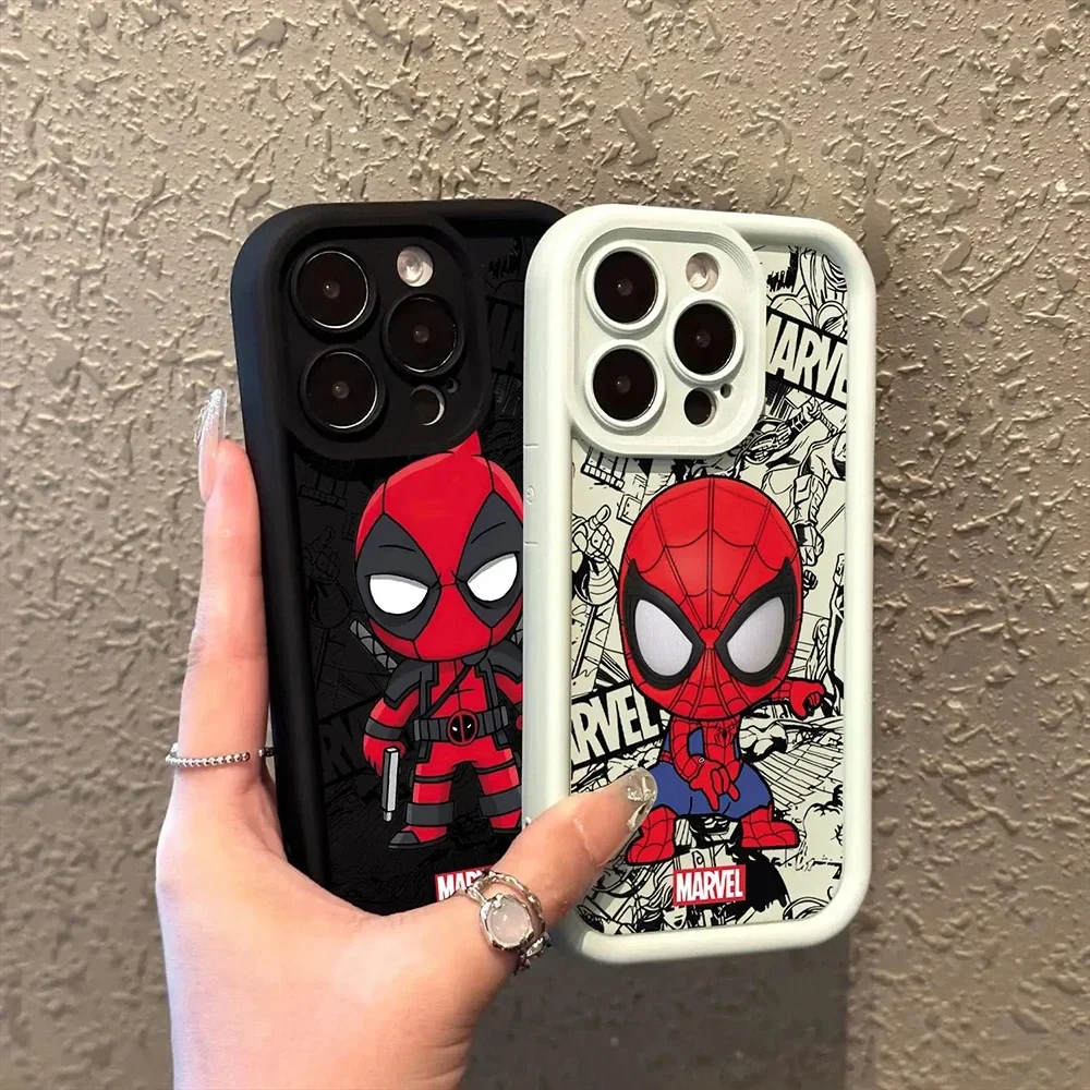 Marvel Spider Man Soft Silicone Phone Case For iPhone 15 Pro Max 14 13 Pro Max 12 11 X XS XR 7 8 Plus SE 2020 Back Cover