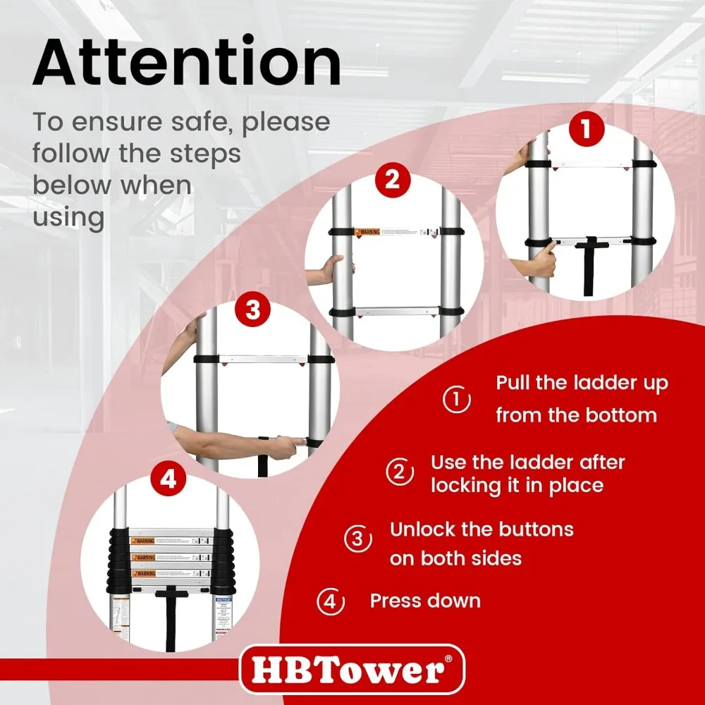 سلم تصغير من الألومنيوم، وصلة 12.5 قدم، سعة تحميل 1000 رطل، سلم متعدد الأغراض قابل للطي للاستخدام عالي التحمل
