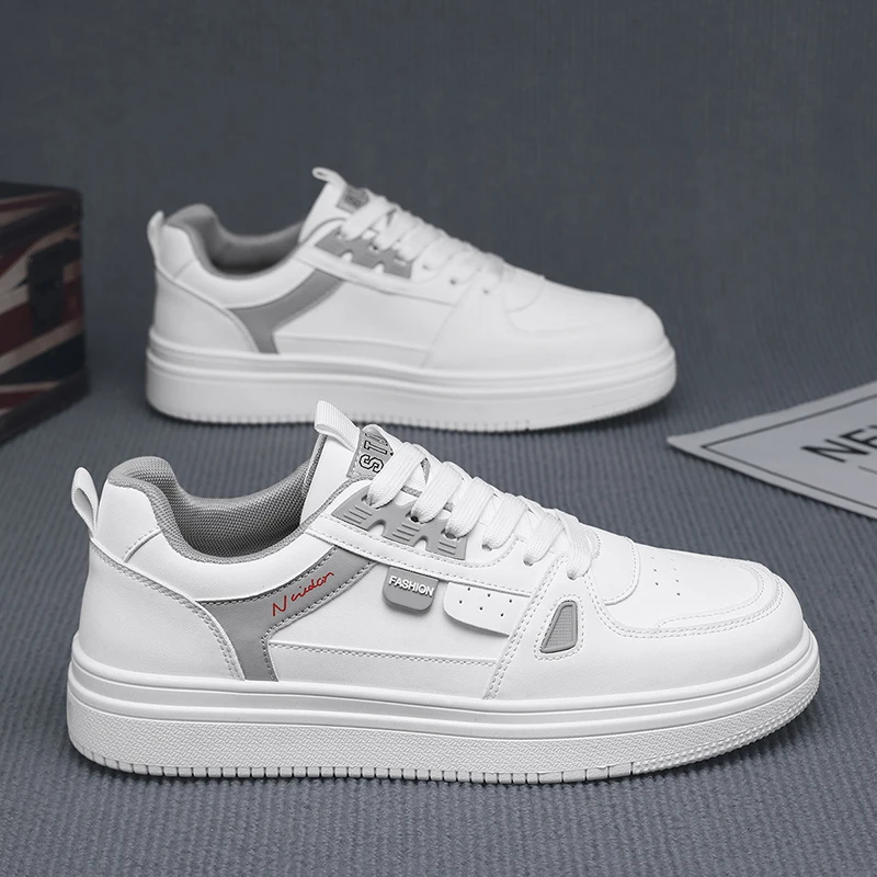 

Мужская обувь: Дышащие, модные, универсальные белые кроссовки на толстой подошве, спортивная одежда, повседневная обувь и туфли для досок.