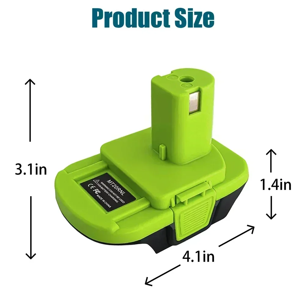 MT20RNL Battery Converter Adapter for Makita 18V Lithium-Ion Batteries Green Adapter for Ryobi One+ 18V Series Power Tools