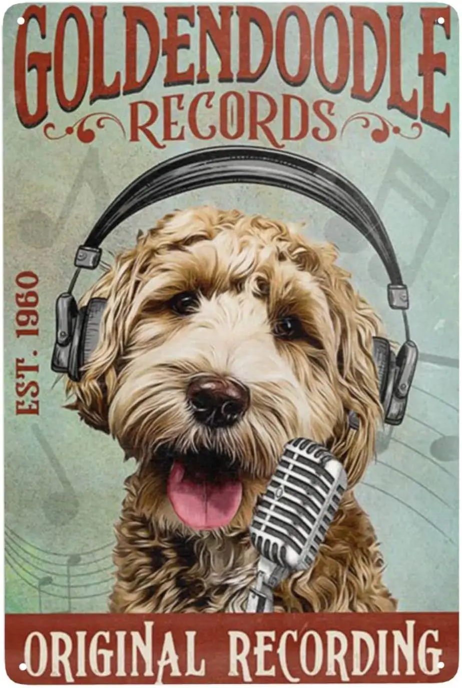 Letreros Metálicos de Metal con Diseño de Perro Goldendoodle, Grabado Original, Letrero Vintage Divertido para el Hogar, Cocina, Bar, Club, Cueva, Decoración Rústica de Pared