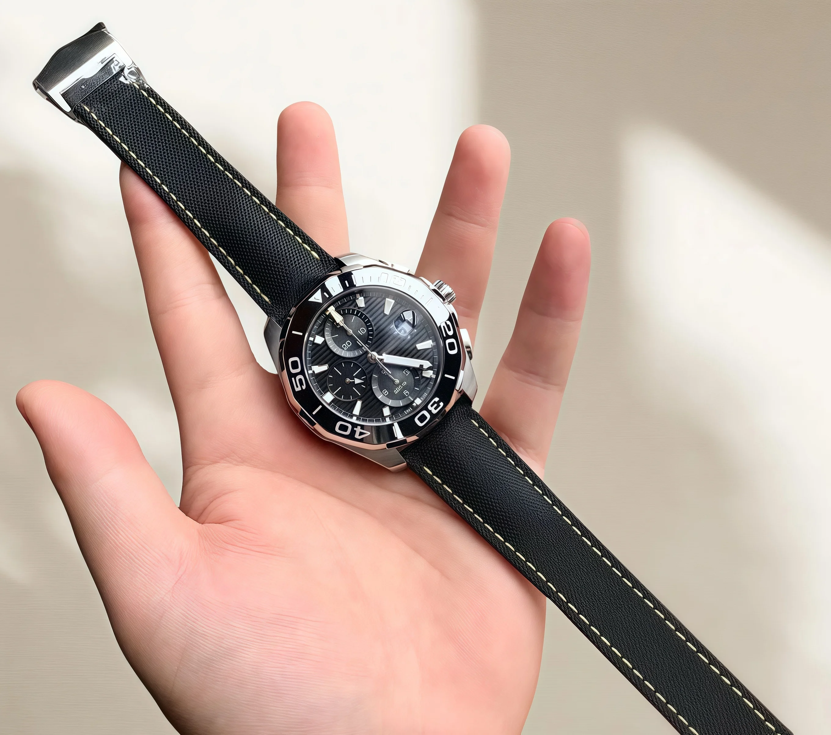 クォーツ メンズ ウォッチ 63 ステンレススチール ブレスレット セラミック ベゼル 夜光サファイアガラス