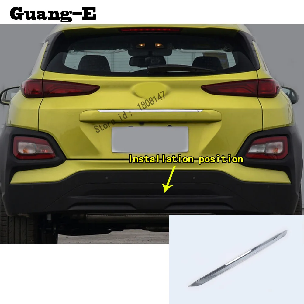 For Hyundai Kona Encino Kauai 2017 2018 2019 2020 2021 Car Sticker Rear Bumper Trim Trunk Plate Frame Threshold Pedal Panel 1PCs