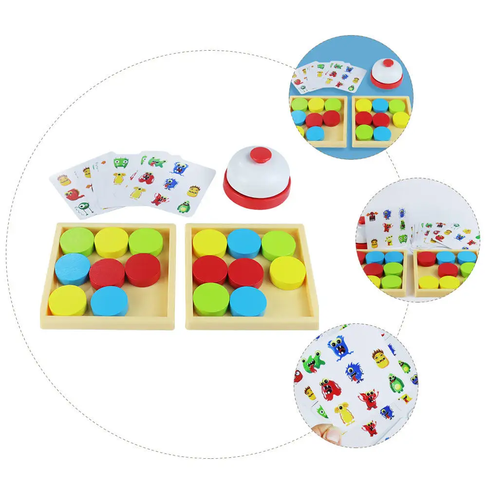 

1Set Battle Push Game Wooden Early Educational Board Game Interactive Parent Child Pk Logic Training Color Recognition