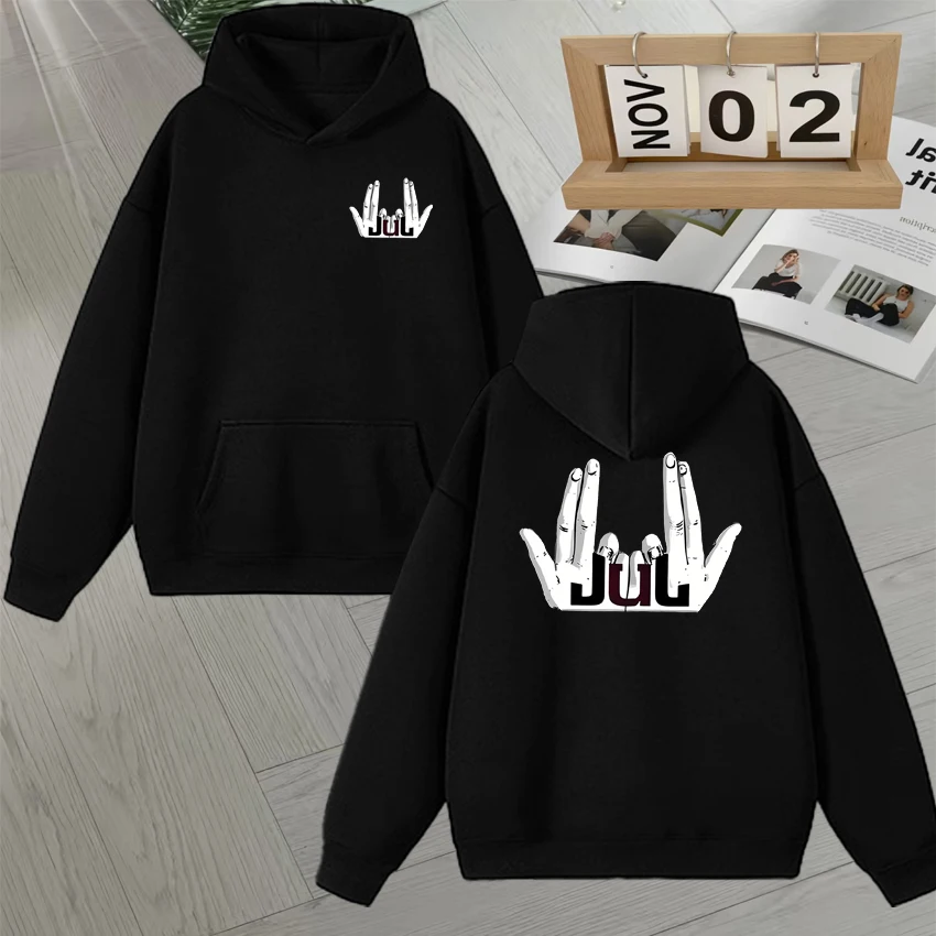

Premium JUL Graphic Double Sided Print Sweatshirt Long sleeve Streetwear Hoodie Autumn Winter Bodywarmer Fleece Loose Pullovers