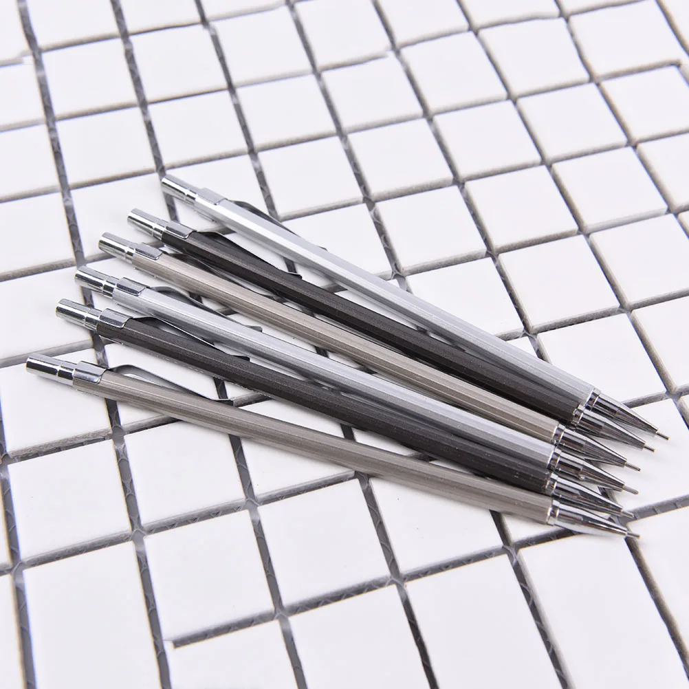 0.5/ 0.7mm Writing Drafting  Lead Size lic Black Sliver Barrel14.5cm Metal Mechanical  Pencil