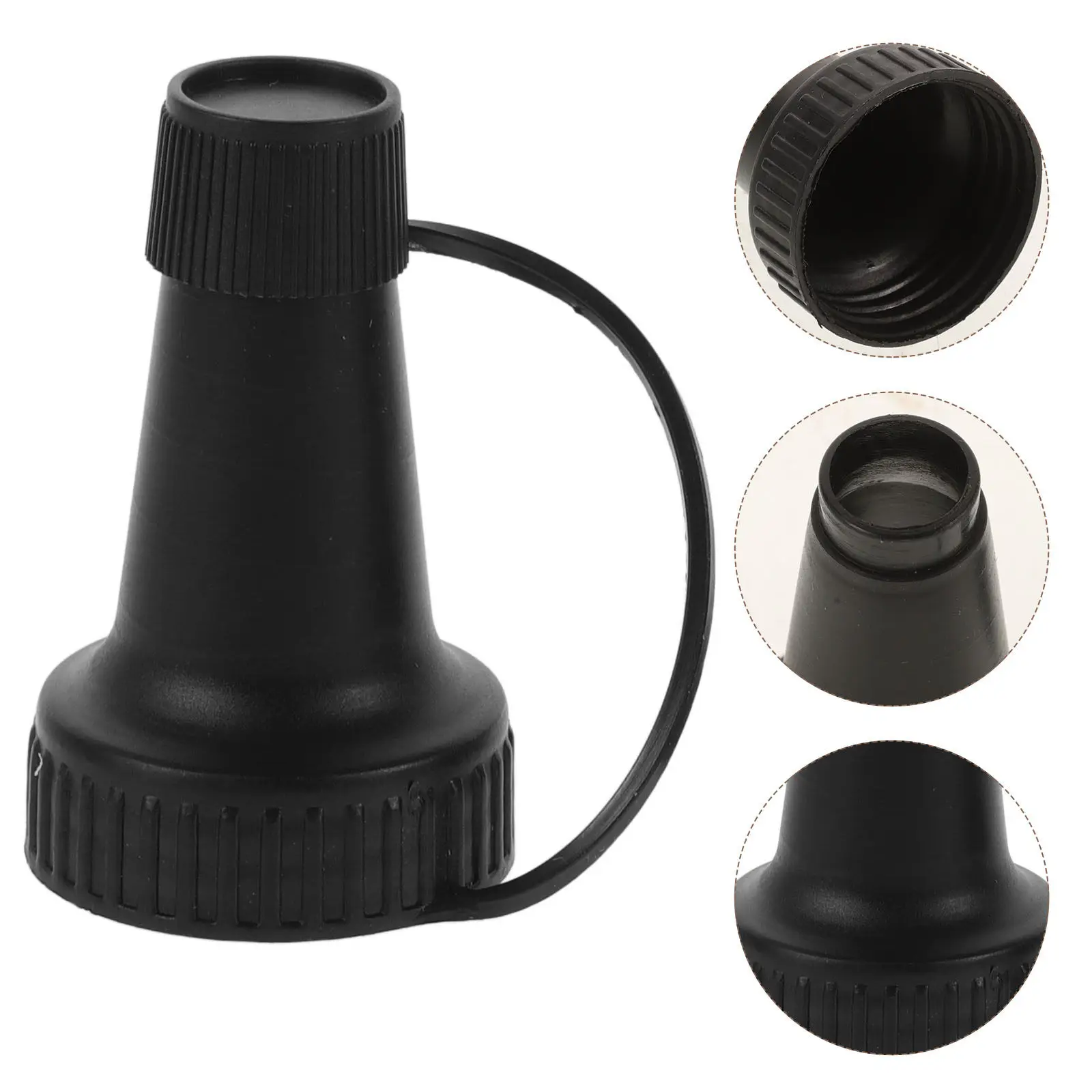 4Pcs Transparent Bottle Sprout Black Plastic Refillable Spout Precise Pouring Cap for Crystal Beads Shooting