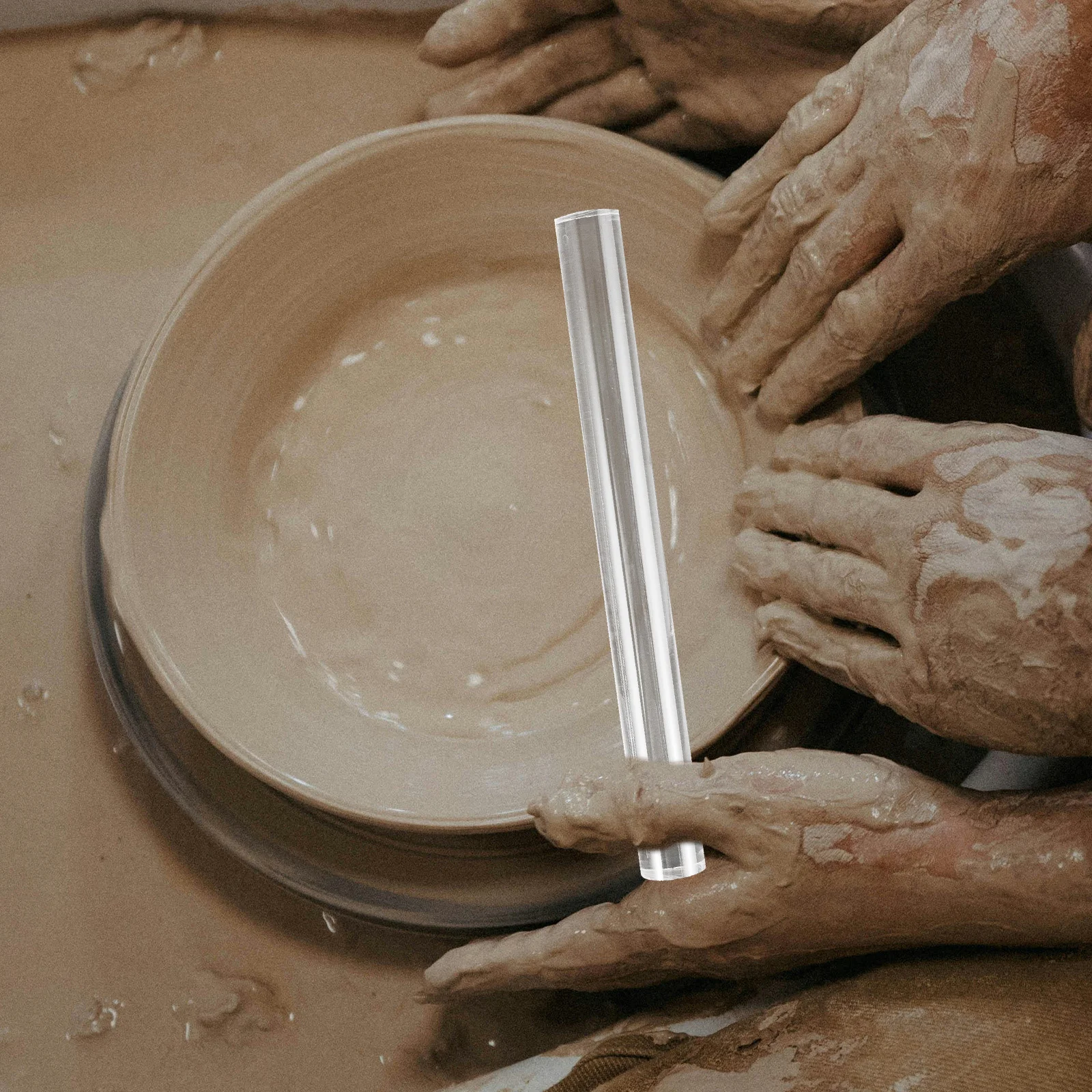 

2pcs Acrylic Clay Rolling Pin Set Clear Solid Hollow Sculpting Rollers For Polymer Clay Craft Baking Diy Projects Shaping Tools