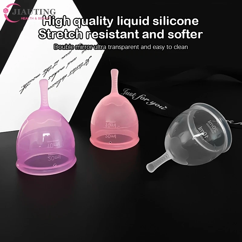 1PC 20/30ml Transparent Silicone Menstrual Cup Medical Silicone MenstrualCup Vaginal Menstrual Collector Woman Menstruation Care