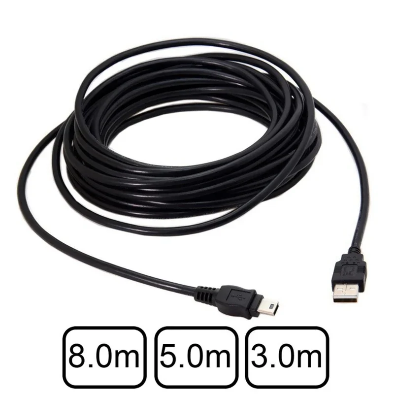 كابل بيانات ذكر 8m 5m 3m Mini 5pin USB 5Pin إلى USB 2.0، يستخدم للقرص الصلب والكاميرا والهاتف MP3 MP4 بأفضل جودة