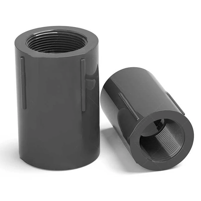 

1~10Pcs PVC Double Internal Threaded Joint Bsp Female Thread Straight Fitting Connector Dark Gray 1/2" 3/4" 1" 1-1/4" 1-1/2" 2"