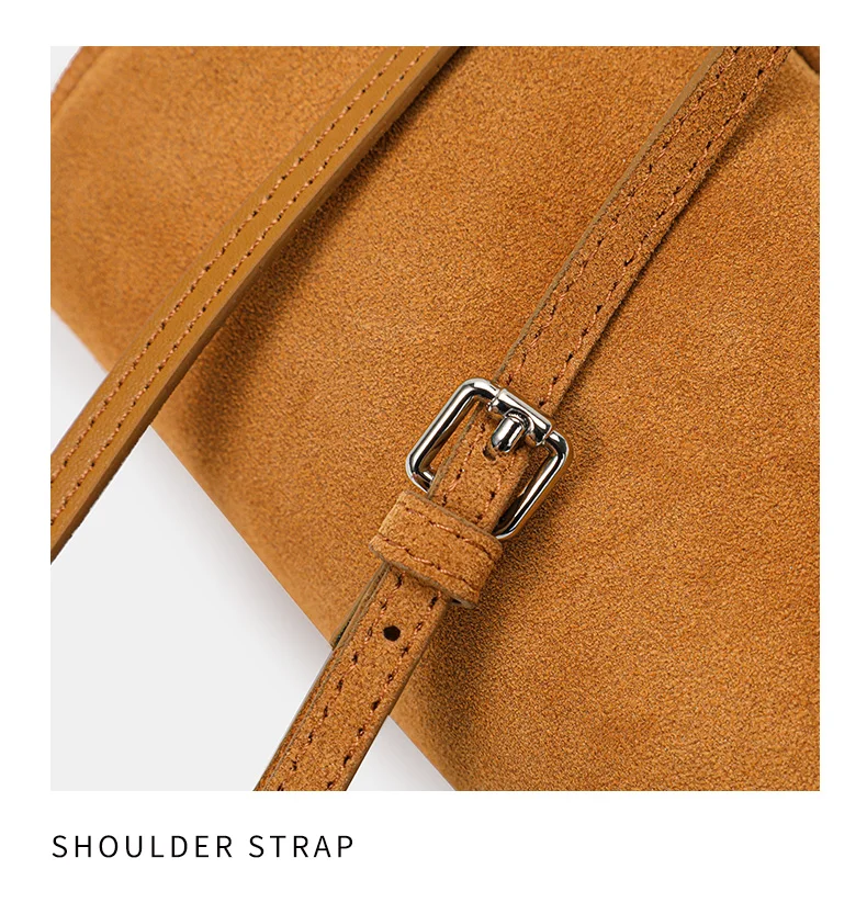 Aidanni Echtleder-Wildleder-Unterarmtasche für Damen, 2026 Neue Retro-Zylindertasche, Handytasche, Umhängetasche – Detail 14