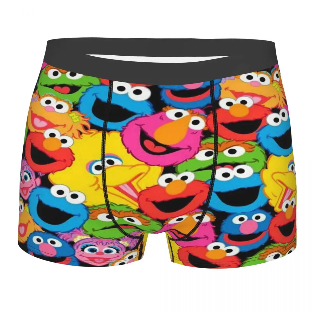 

Custom Cookie Monster Television Programs Underwear Men Stretch Boxer Briefs Shorts Panties Soft Underpants For Homme