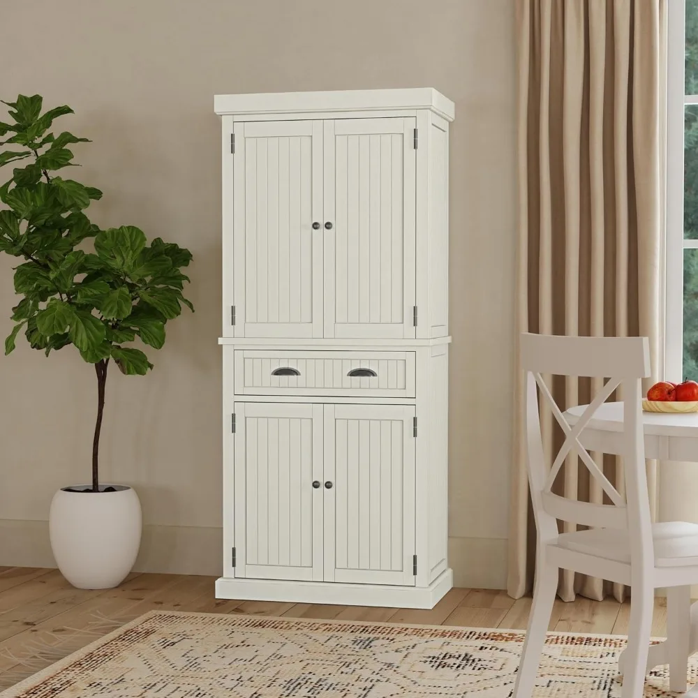 

Living Room cabinet, sideboard, top and bottom, middle drawer, kitchen cabinet, multi-purpose storage cabinet 30", Off White