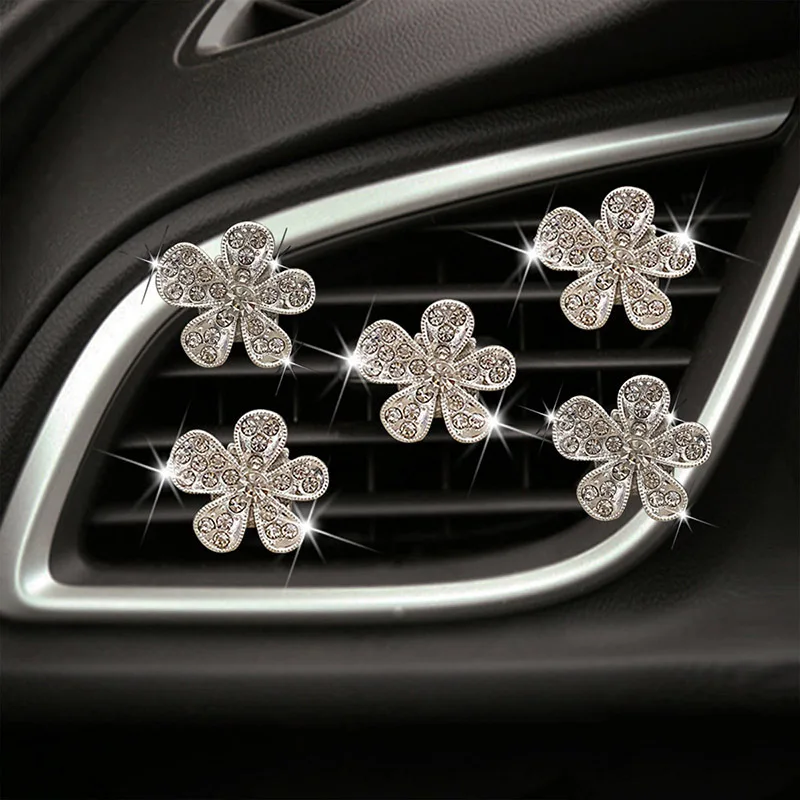 

3/5/6PCS Car Outlet Vent Perfume Clips Car Air Freshener Conditioning Aromatherapy Small Daisy Interior Decoration Accessories