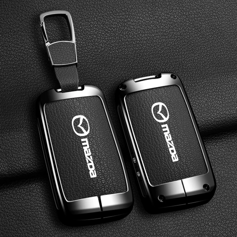 Car Leather Key Case Cover Holder Shell Fob For Mazda 3 Alexa CX30 CX-4 CX5 CX-5 CX8 CX-8 CX-30 CX9 CX-9 Keychain Accessories