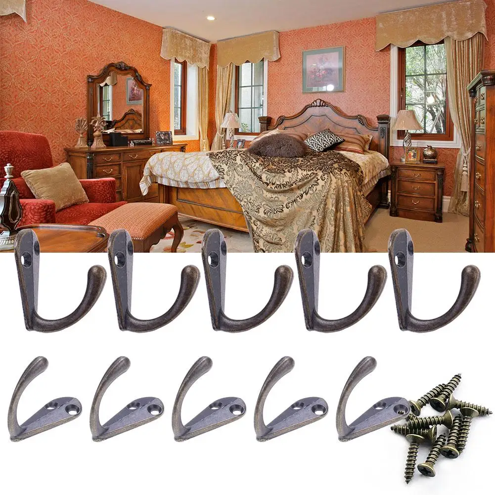 

10pcs Coat Hat Holder Hanger with Screw Zinc Alloy Wall Hanger Hardware Clasp Lightweight Wall Mounted for Housewear Furnishings