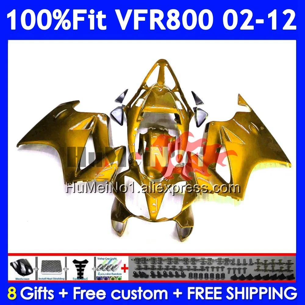 Interceptor For HONDA VFR800 VFR Glossy Gold 800RR 800 RR 2002 2003 04 2005 2006 2007 46No.105 VFR800RR 08 09 10 11 12 Fairings