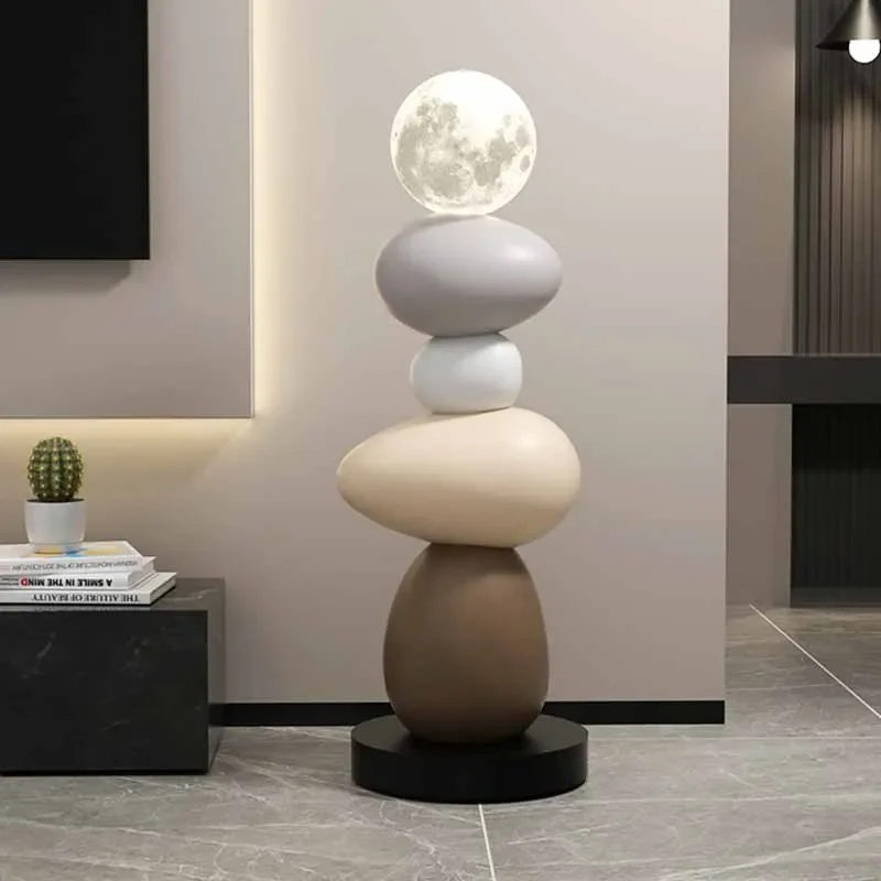 Large Interior Figures Stone Floor Lamp Luxury Modern Design Ornament Living Room Sofa Beside Room Decoration Accessories