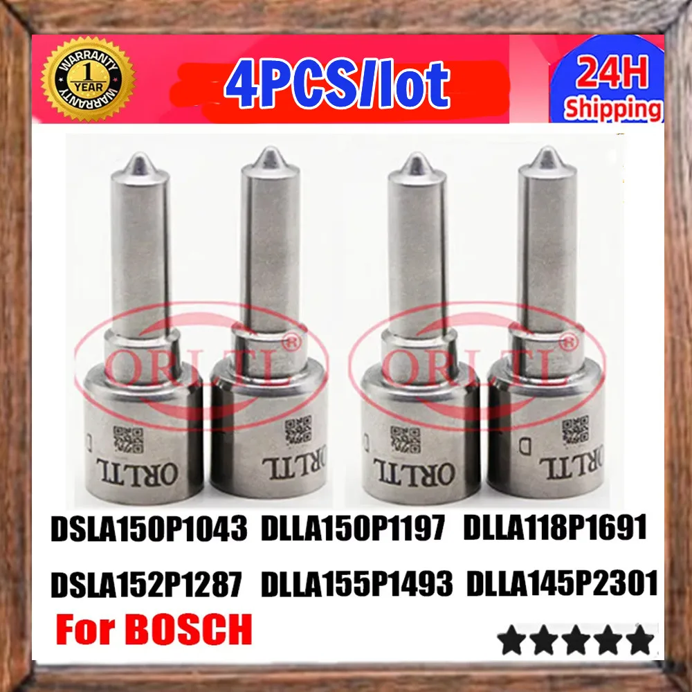 

4PCS DLLA118P1691 DSLA152P1287 DLLA155P1493 DLLA145P2301 DSLA150P1043 DLLA150P1197 For BOSCH Diesel Common Rail Injector Nozzle