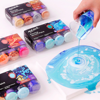 60ml Fluid Pouring Acrylic Painting Fast Drying for Handmade Bear Doll Figurine Pouring Art Decorative Handcrafts Art Supplies