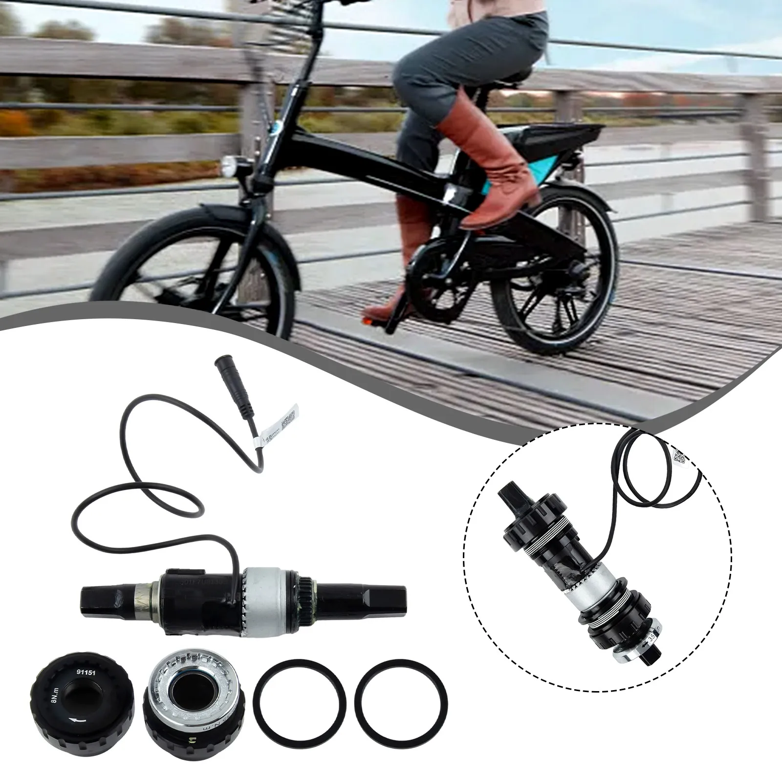 

Replacement E-bike Axle With 6PIn Cable With 73mm Bottom Black Electric Bicycles SR PA231.32.ST.C Steel About 350g/set