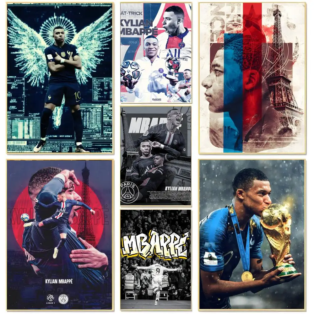 athlete football M-Mbappé Poster Living Room Bedroom Decorative Print Unframed Decor