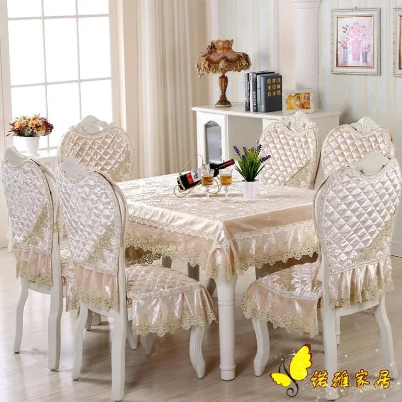 Hot Sale round dining table cloth chair covers cushion tables and chairs bundle chair cover rustic lace cloth set tablecloths