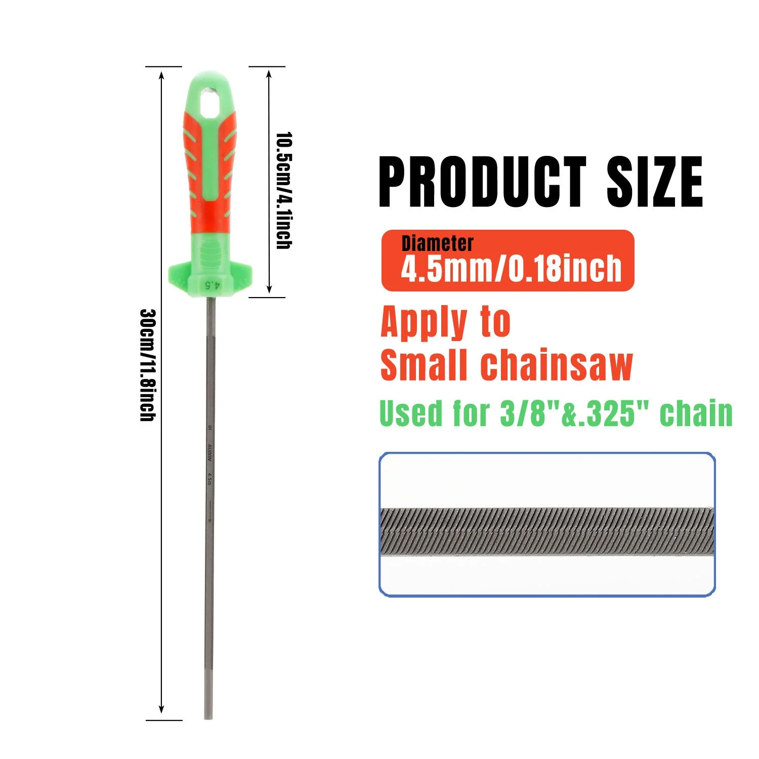 Hexagonal Chainsaw File 3.8mm 4.5mm 5.2mm for 3/8 LP 3/8 and .404 Chainsaw Chains Honing Tool Steel Filing Rod