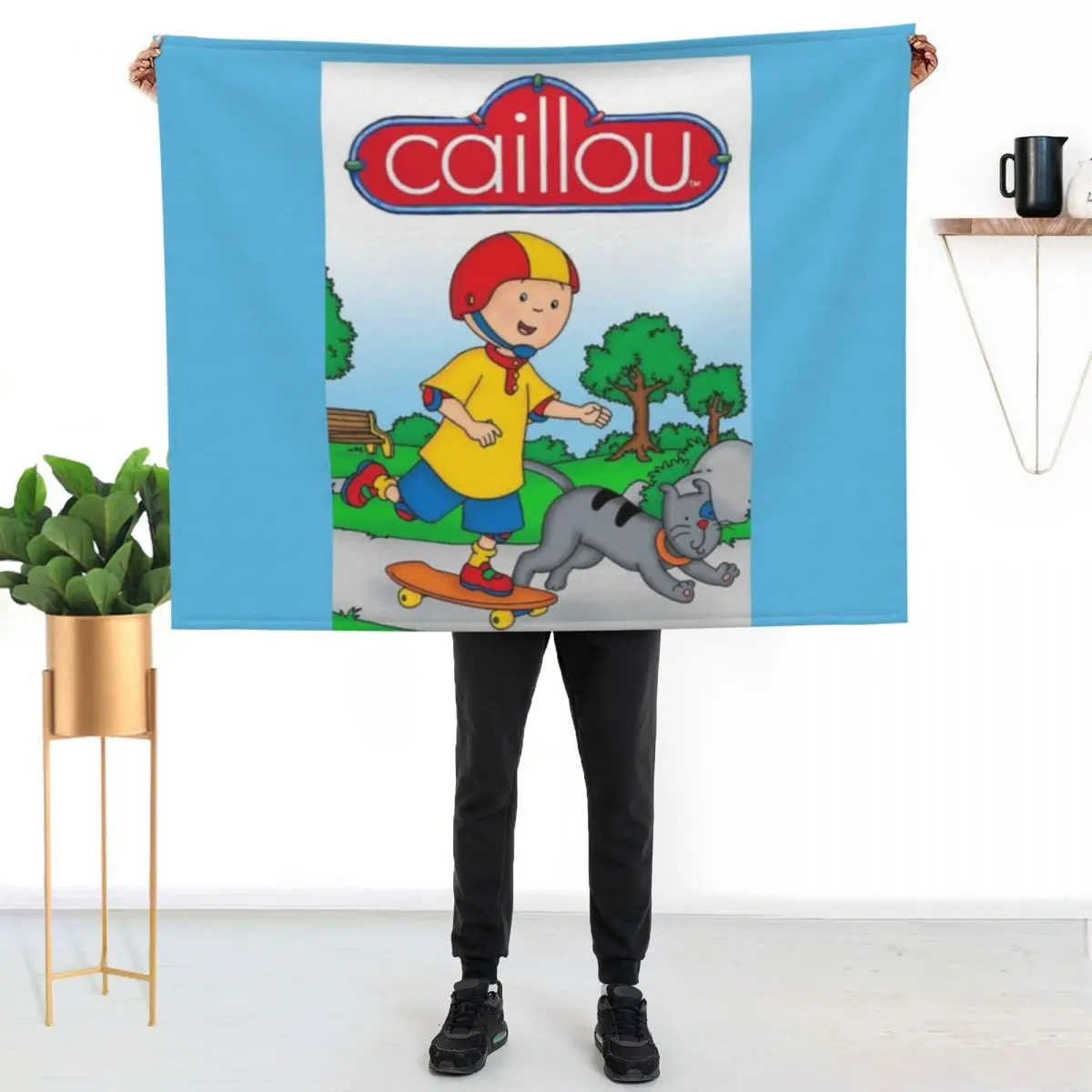 

Caillou Throw Blanket Soft Sherpa Fleece Warm Blanket for Winter