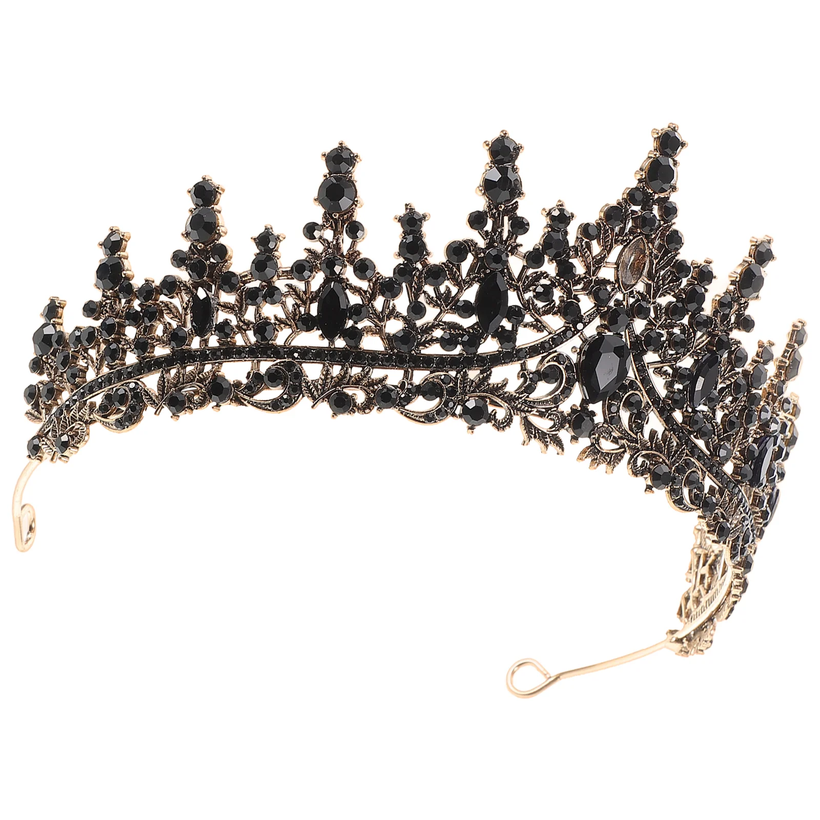 

Black Rhinestone Crown Ladies' Headband Wedding Tiaras for Bride Rhinestones Headgear Women Zinc Alloy Crowns Headpiece