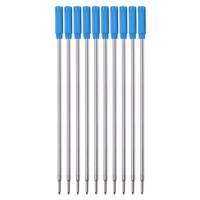 10Pcs Ballpoint Pen Refills Black/Blue Refill Length 4.5 Inch 0.5mm Point for Most Metal Ballpoint Pen Office Use P9JD