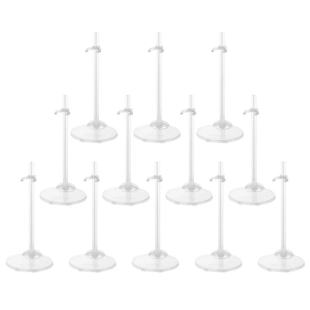 

12 Pcs Stand Collector Gift Transparent Shelf Bracket Storage Plastic Dolls Display Excellent Workmanship Fine Craft