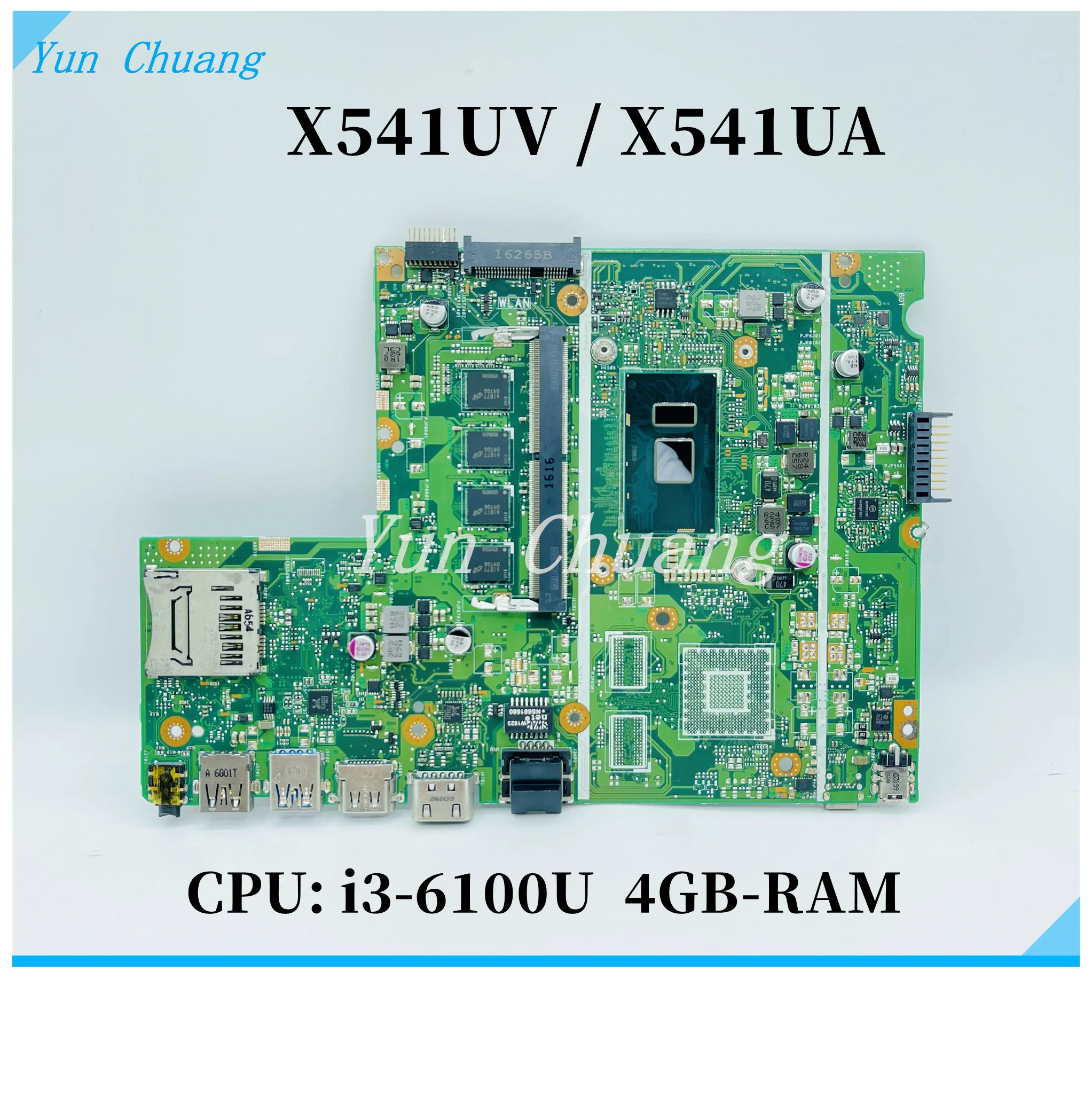 X541UA X541UV mainboard For ASUS X541U X541UA X541UV X541UJ X541UVK laptop motherboard with i3-6100U CPU 4RG-RAM DDR4 100% work