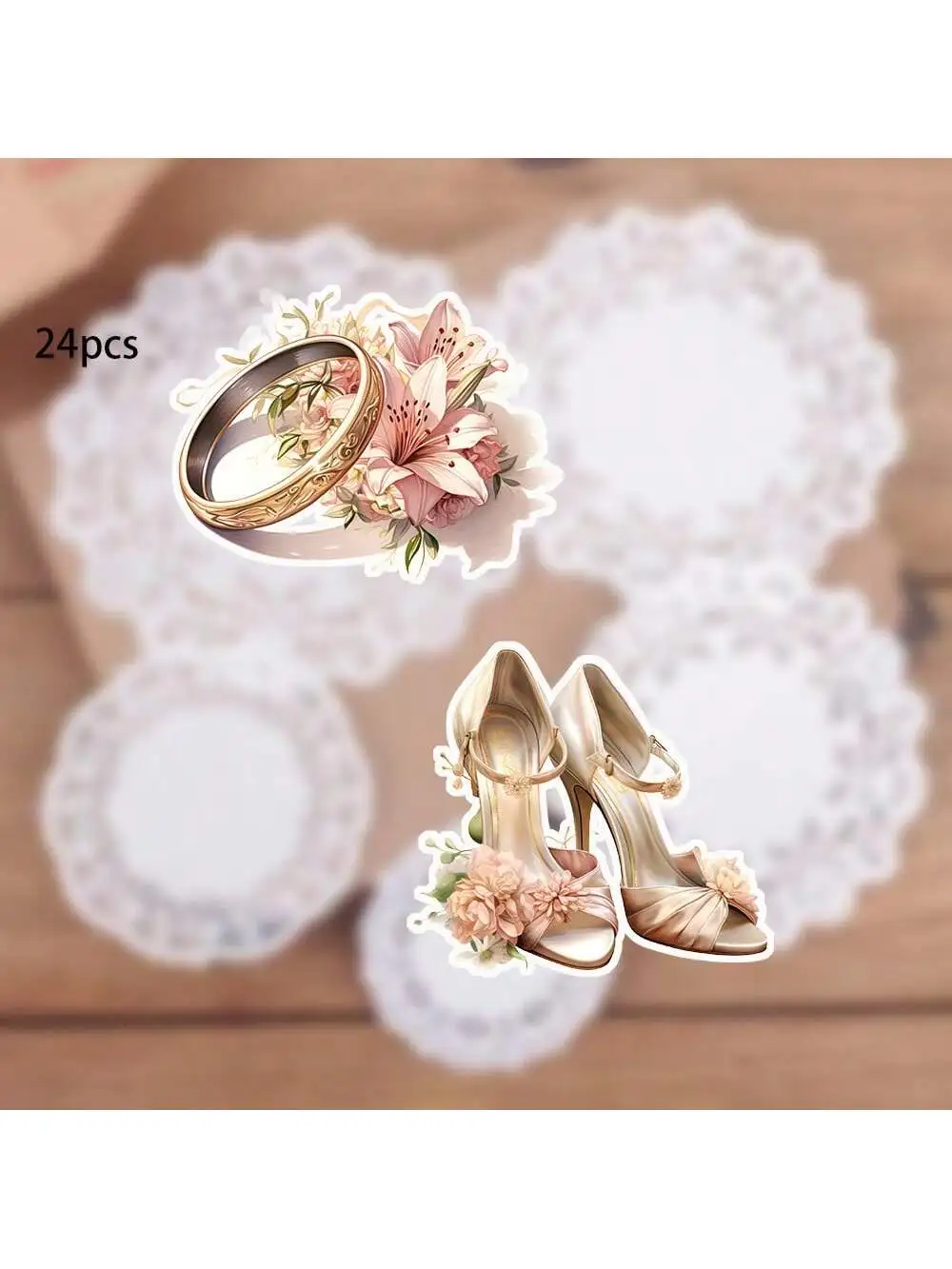 Wedding Decoration Painting Watercolor Sticker For Wedding Dress Flowers Candles Scrapbooking Diary Diy Decoration WeddingDecals