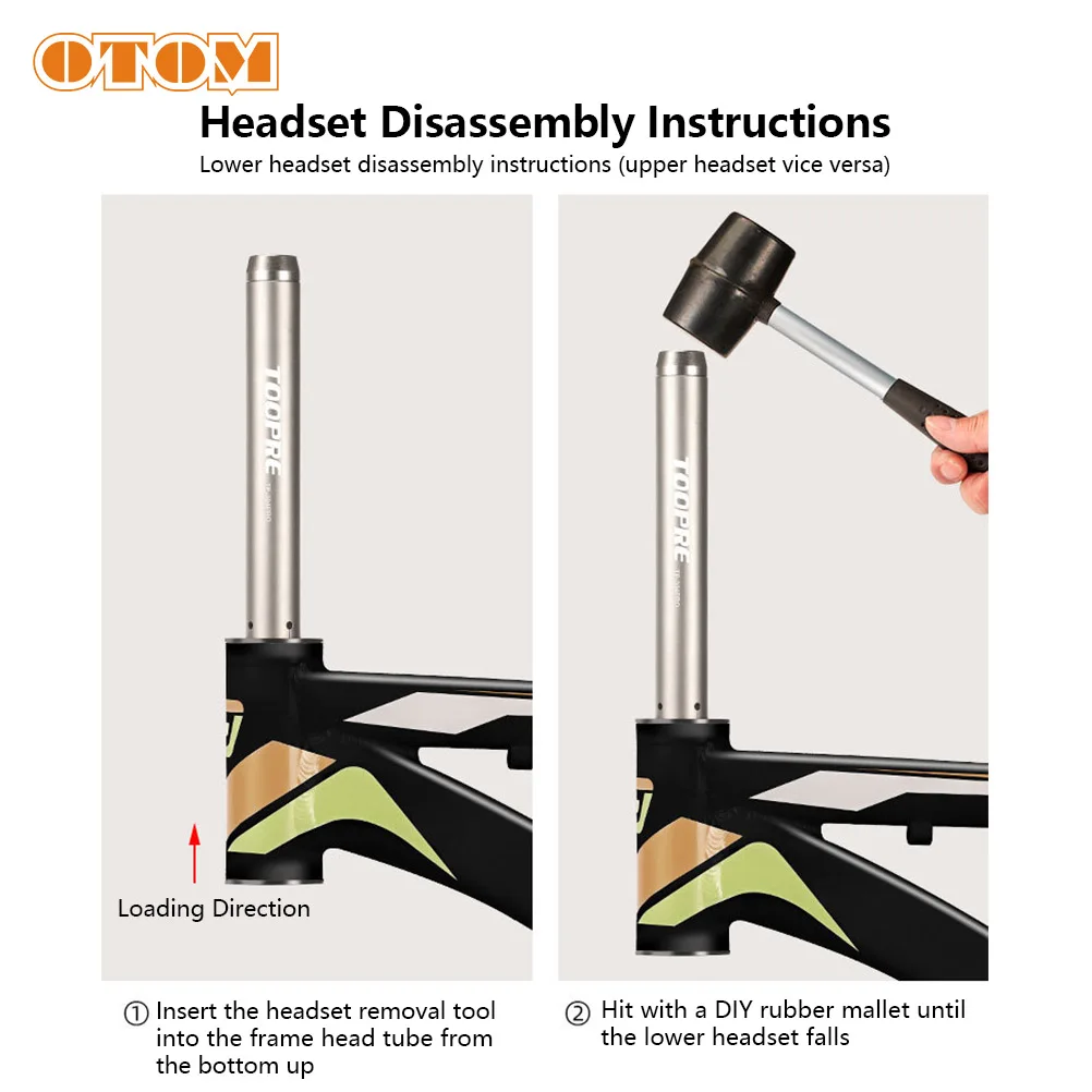 

OTOM Universal Bike Upper and Lower Bowl Headset Cup Removal Tool 304 Stainless Steel For SURRON Lightbee Electric Off-road Moto