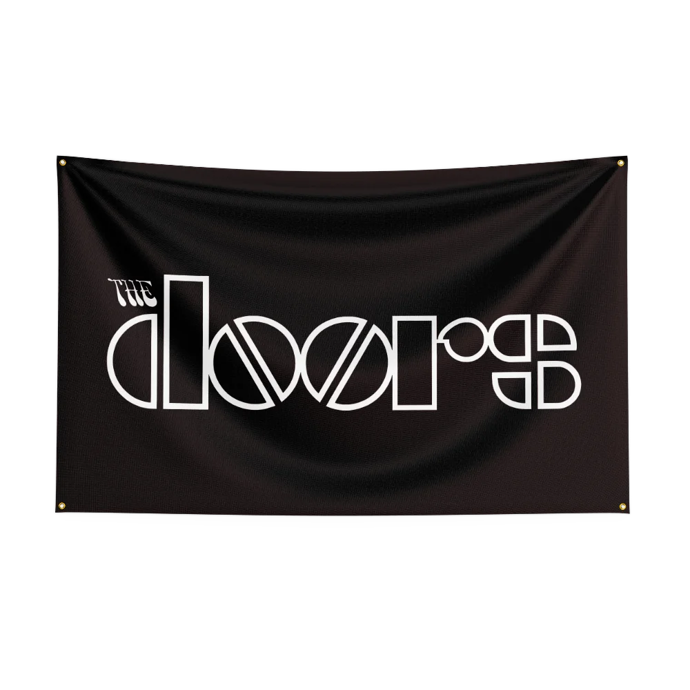 راية طباعة رقمية من البوليستر 3 × 5 أقدام ثقيلة من موسيقى الروك باند-doorss لغرف النوم لوحات فنية لتزيين الجدران من الباب