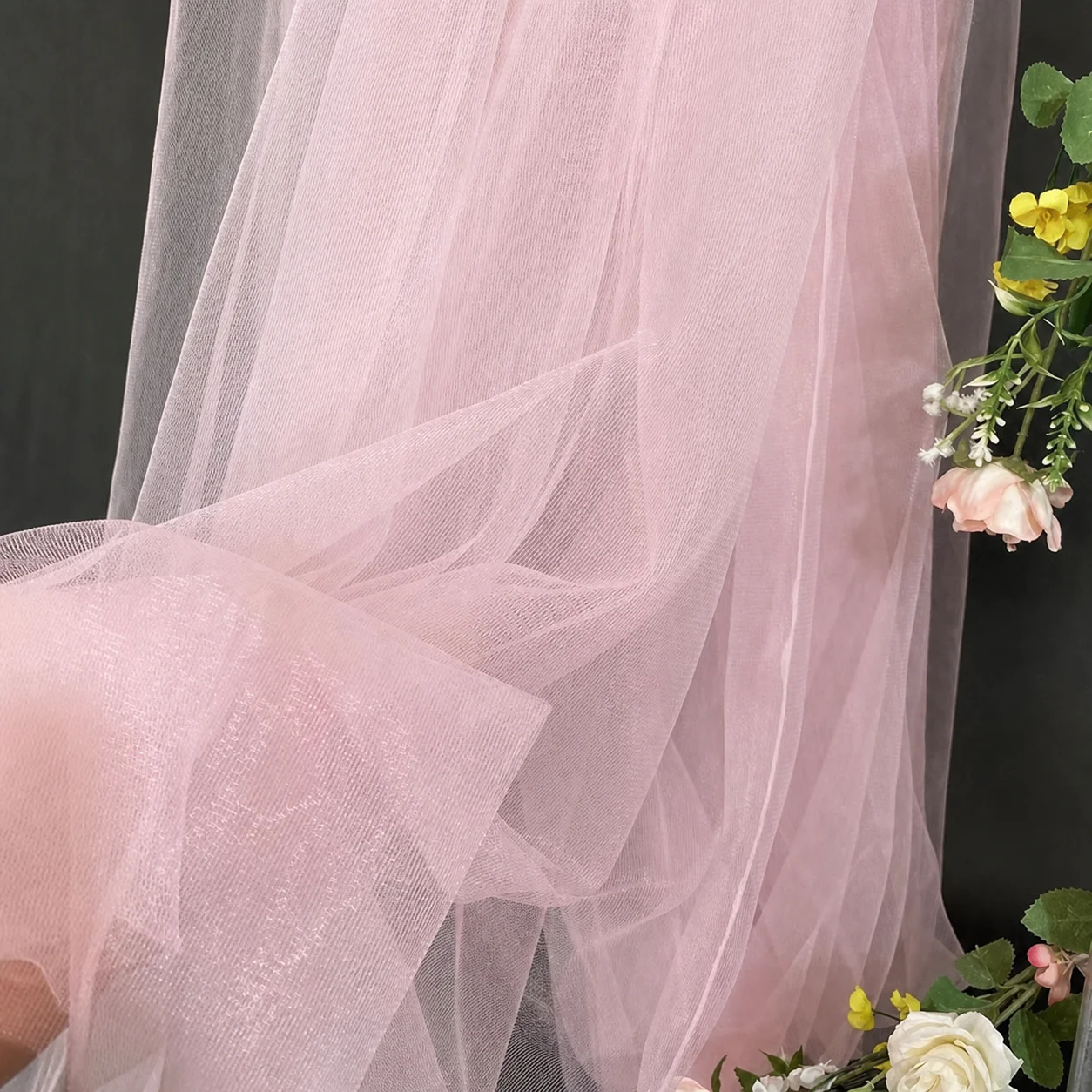 150x100cm Pure Color Lace Yarn for DIY Background Veil Wedding Dress Fairy Tulle Decors Light Gauze Fog Mesh Fabric Wholesale