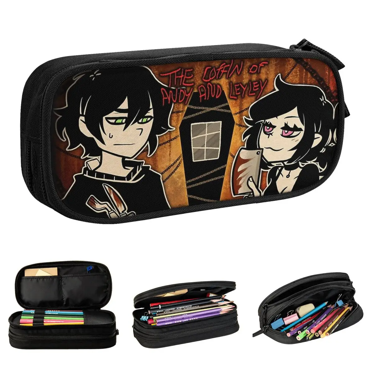 

Художественный пенал The Coffin Of Andy And Leyley, милая сумка для ручек, большая сумка для хранения офисных подарочных пеналов для девочек и мальчиков