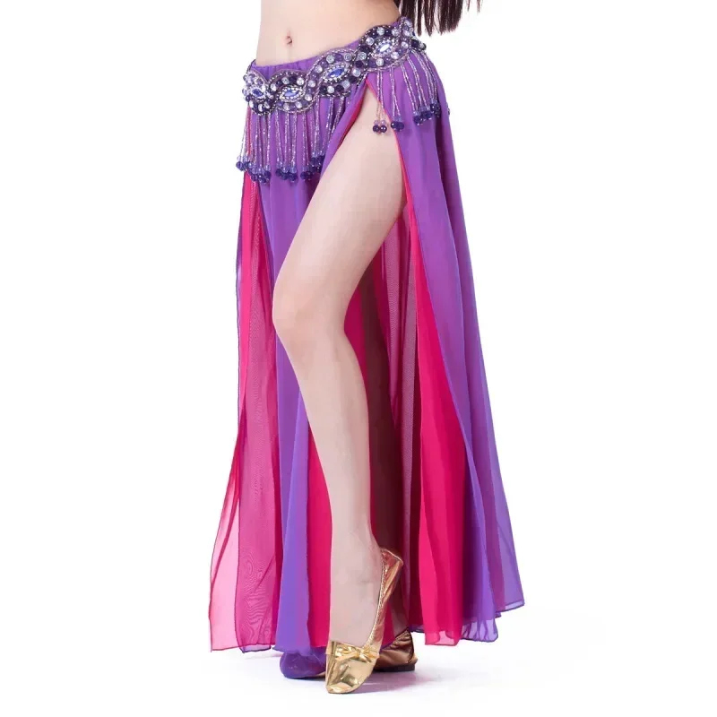 Belly Dance Costume Skirt For Women Oriental Dance Belly Dance Split Long Skirt Chiffon Swing Perforamnce Stage Clothing Hot