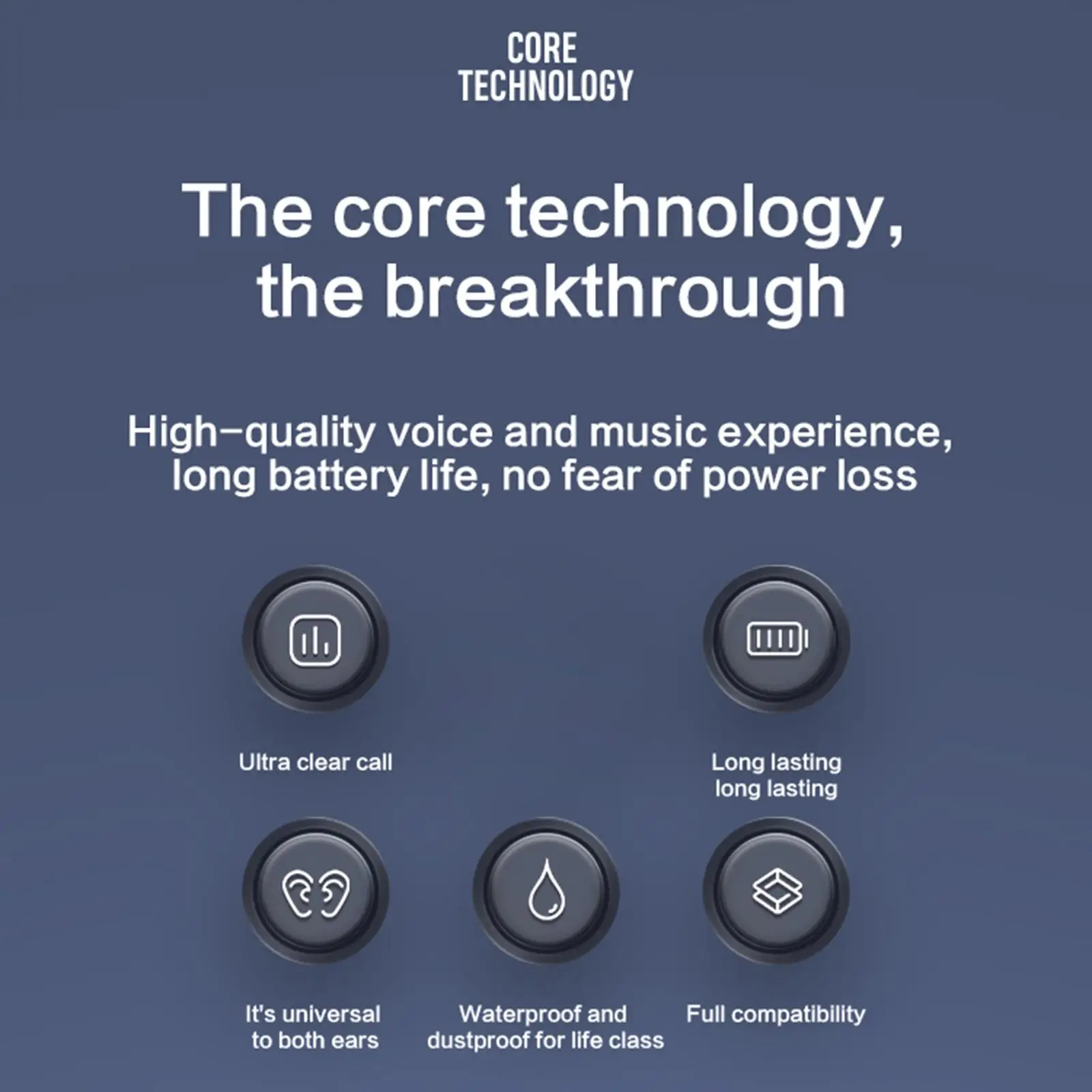 

Беспроводные наушники с шумоподавлением, Bluetooth-гарнитура, стереонаушники с длительным временем автономной работы, водонепроницаемые (IPX6) для занятий спортом, бега, тренажерного зала