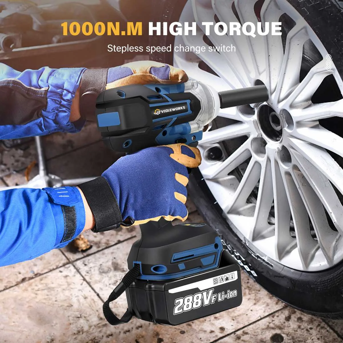 Imagem -02 - Violeworks Brushless Chave de Impacto Elétrica Chave de Fenda sem Fio Ferramenta Elétrica para Makita 18v Bateria 1000 nm 2