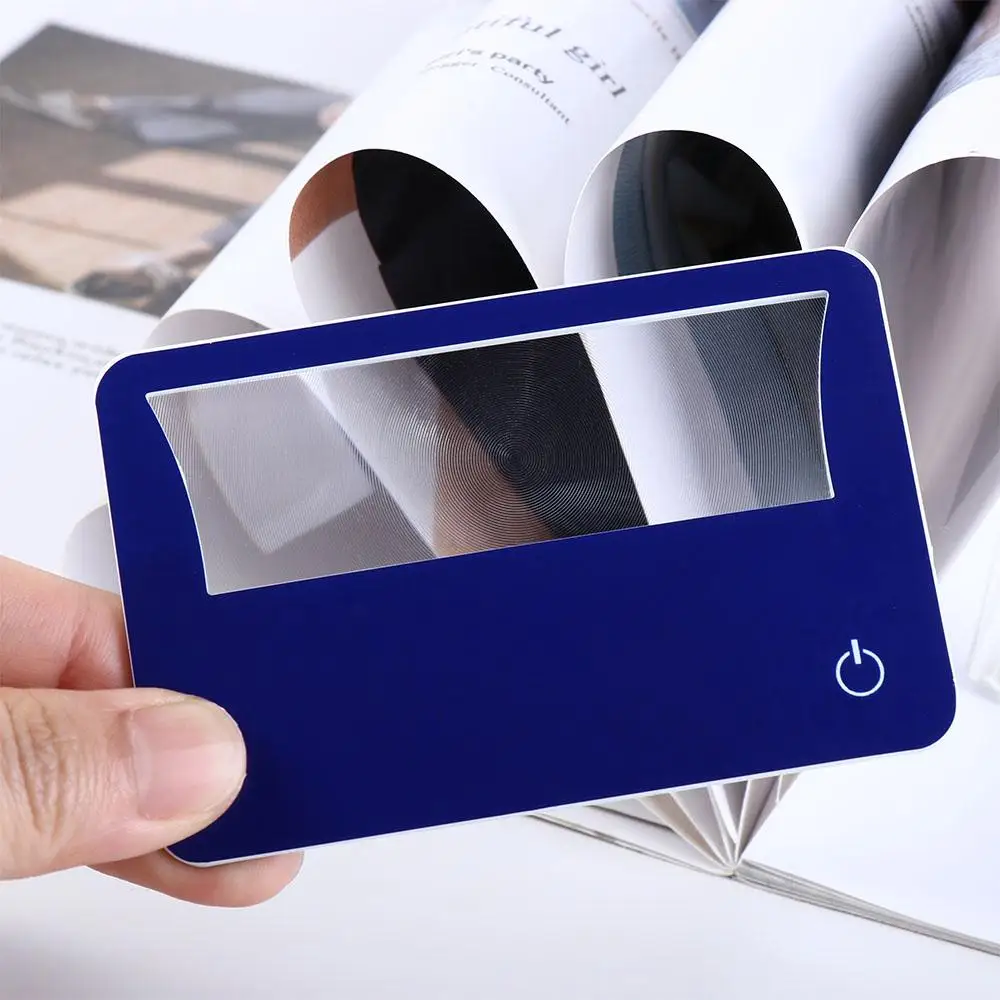 LED Pocket Small Prints Book Newspaper Magnifier Sheet Reading Magnifiers Magnifying Glass Loupe Lens