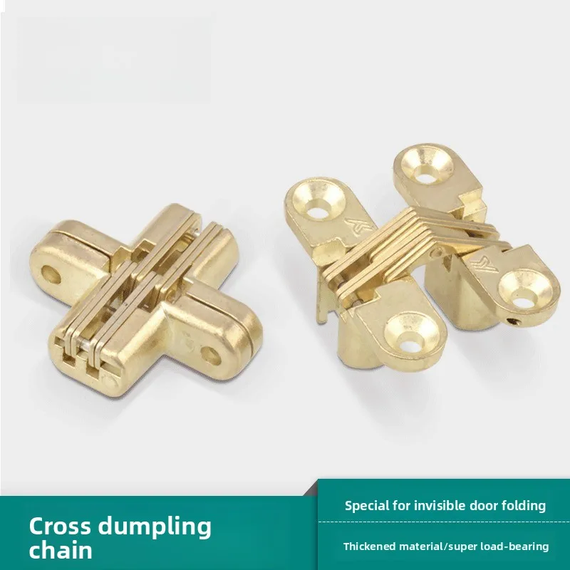 Zinc Alloy Cross Concealed Cabinet Hinges, Hidden Folding Door Hinges for Wardrobe & Cupboard